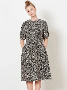 APC Leopard Print Ondine Midi Dress - 38
